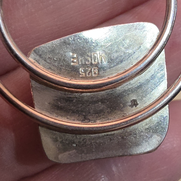 ANCIENT ROMAN GLASS 925 STERLING SILVER DESIGNER SIGNED PENDANT W/ 925 NECKLACE - Picture 4 of 4